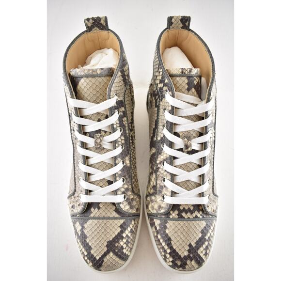 Christian Louboutin Louis Orlato Flat Python Ghost Roccia High Top Sneaker 44 11 - Picture 7 of 13